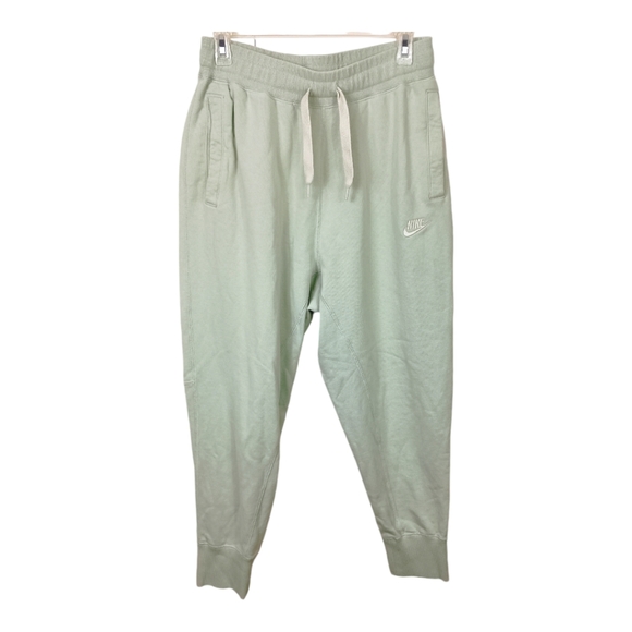 Nike Fleece Joggers Mens Green Medium Pockets Embroidered Logo Drawstring - Picture 3 of 12